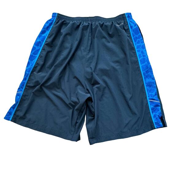 Nike Dri Fit Running Shorts Women’s Size Large Blue Built in Brief Gym Workout - Picture 2 of 10